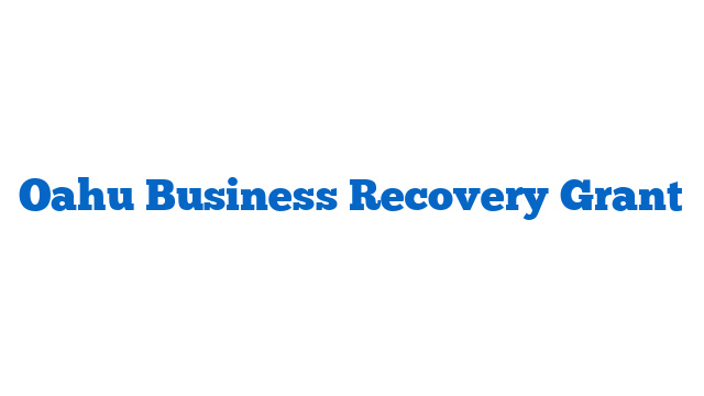 Oahu Business Recovery Grant