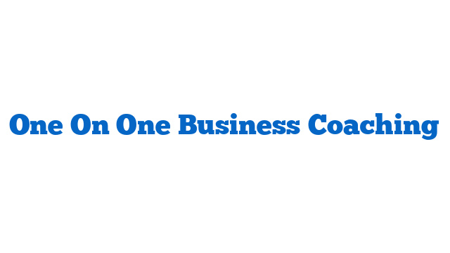 One On One Business Coaching