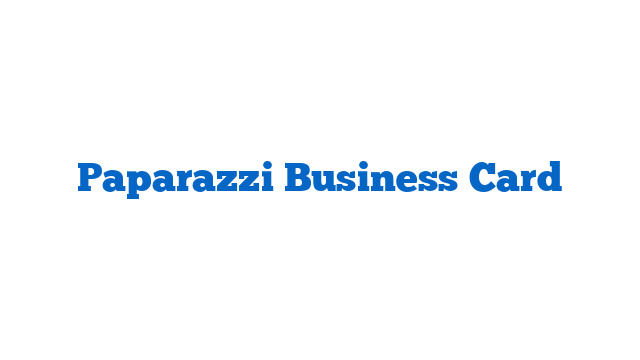 Paparazzi Business Card