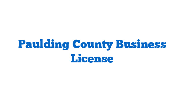 Paulding County Business License