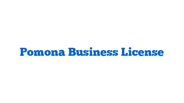 Pomona Business License