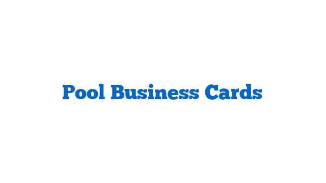 Pool Business Cards