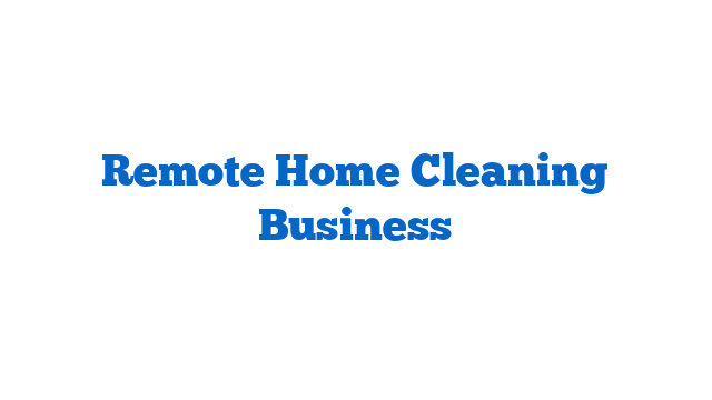 Remote Home Cleaning Business