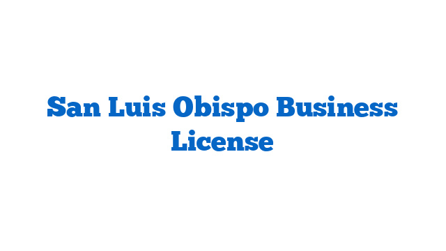 San Luis Obispo Business License