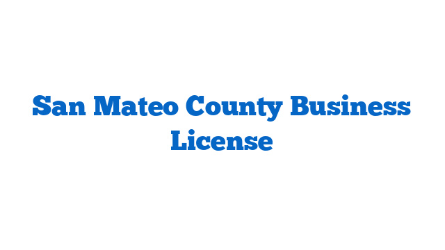 San Mateo County Business License