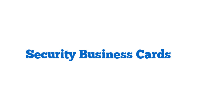 Security Business Cards