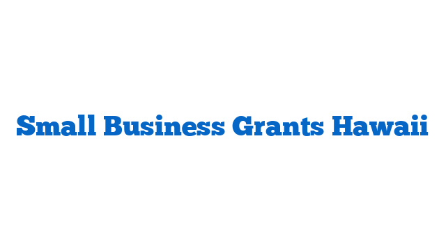 Small Business Grants Hawaii