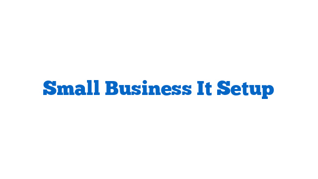 Small Business It Setup