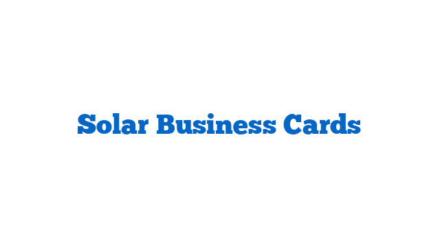 Solar Business Cards