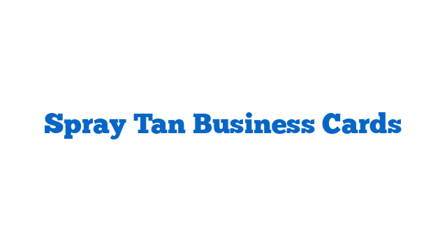 Spray Tan Business Cards