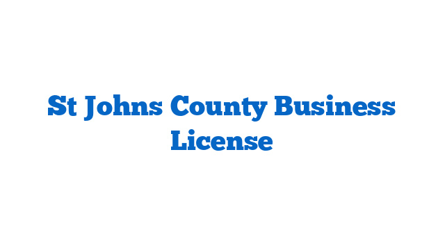 St Johns County Business License