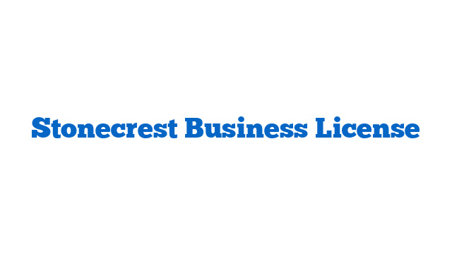 Stonecrest Business License