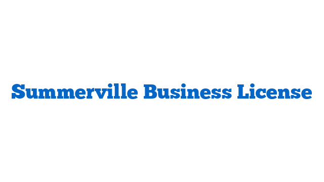 Summerville Business License