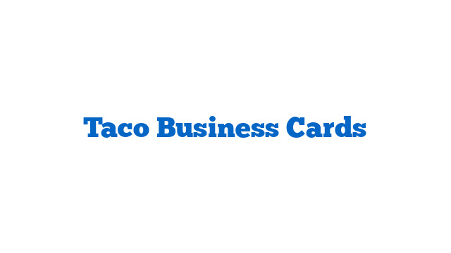 Taco Business Cards