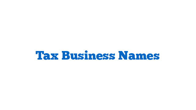 Tax Business Names