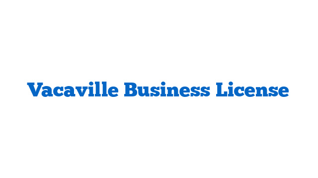 Vacaville Business License