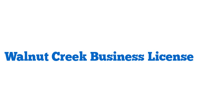 Walnut Creek Business License