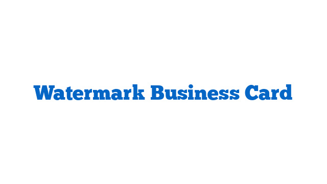 Watermark Business Card